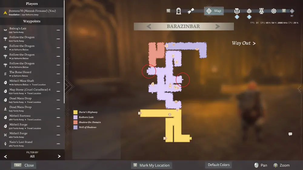 Lord of the Rings: Return to Moria Map